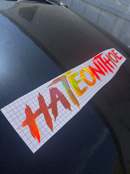 Big 36" Orange Holographic Windshield Decal