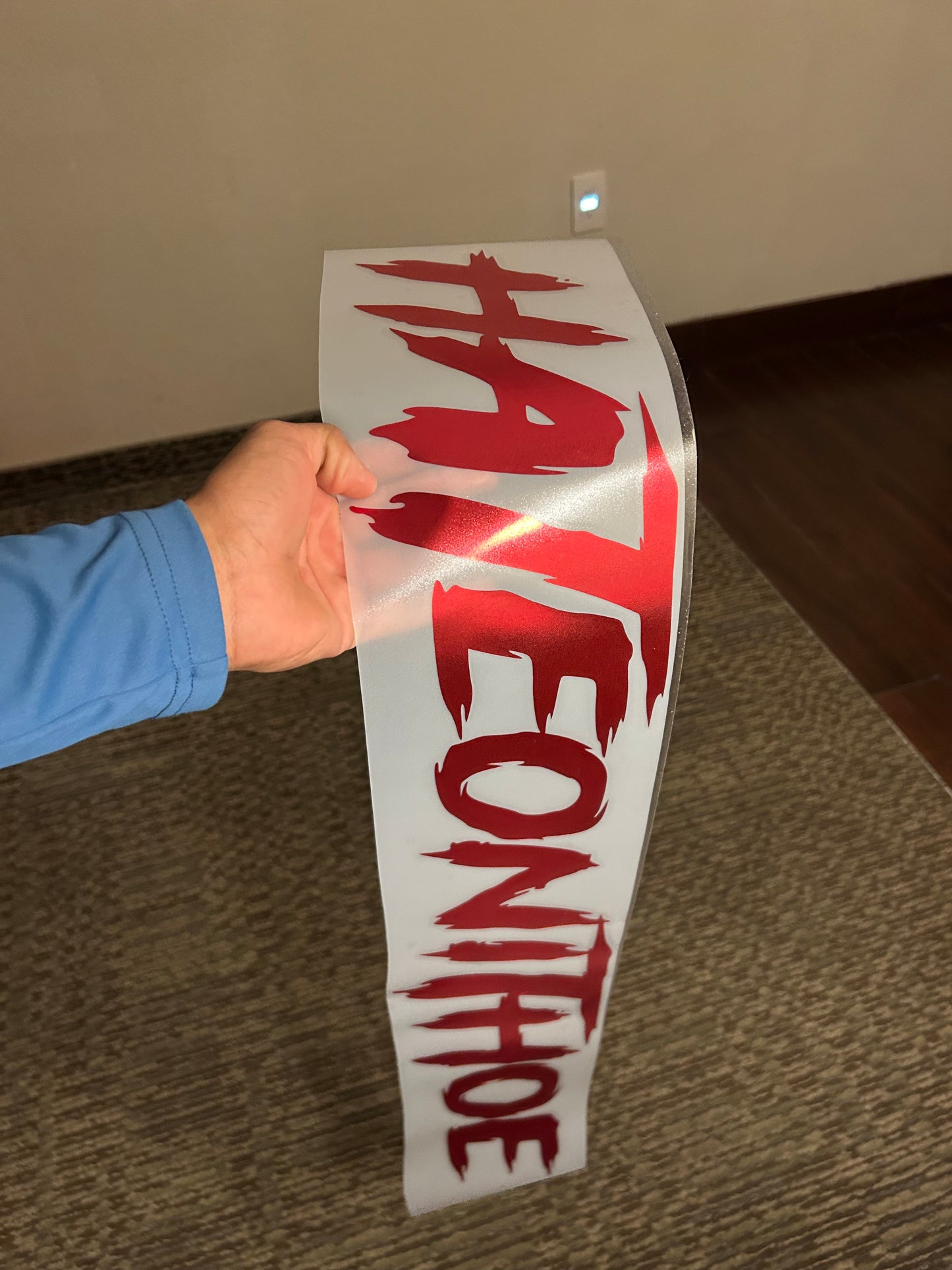 Big 36" Chrome Red Windshield Decal