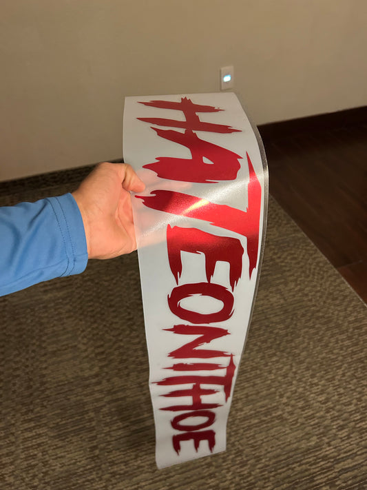 Big 36" Chrome Red Windshield Decal