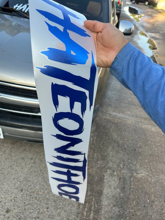 Big 36" Candy Blue Windshield Decal